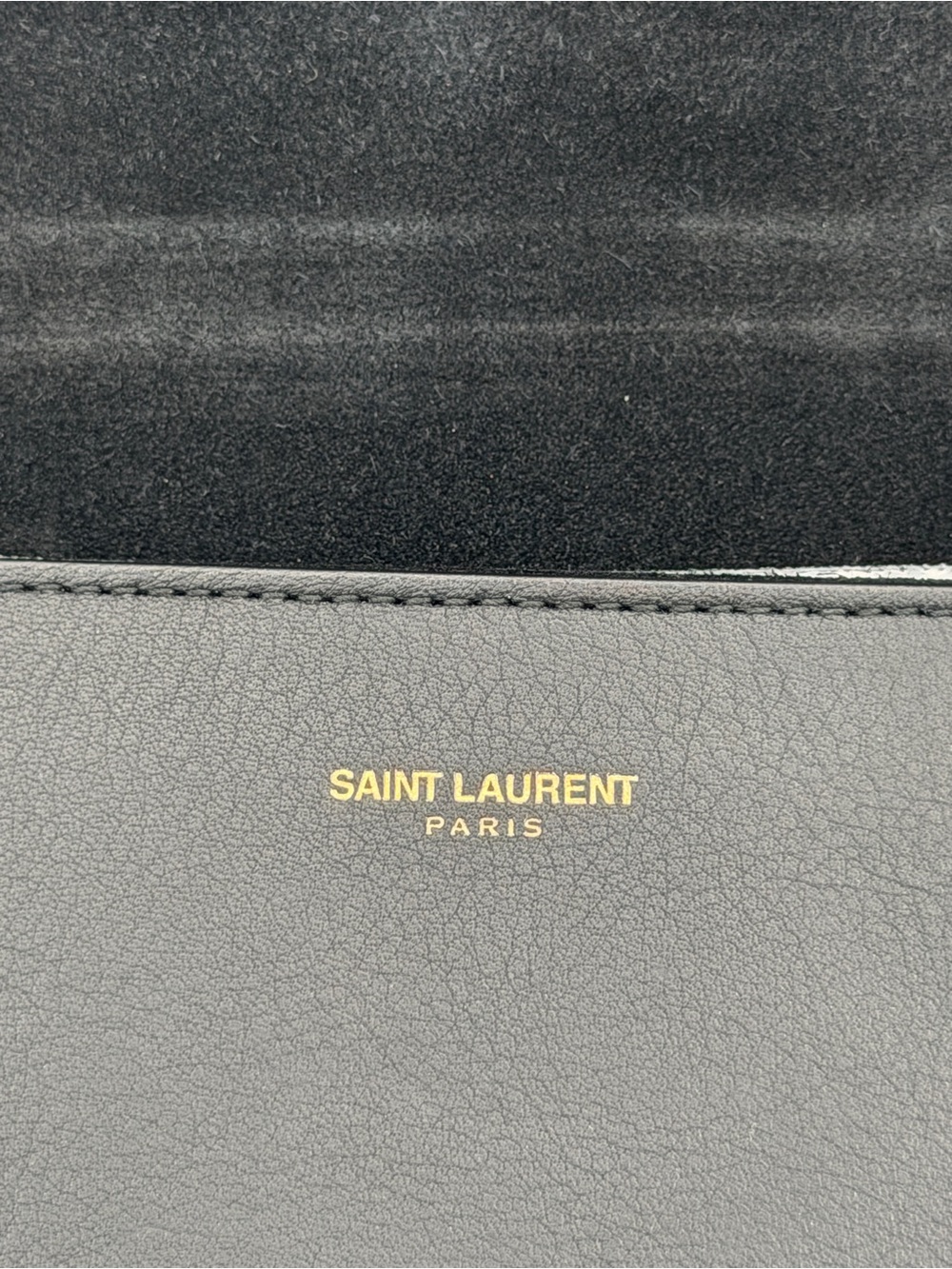 Saint Laurent YSL Chyc Y Clutch Black Leather Gold Tone Hardware - Picture 9 of 11